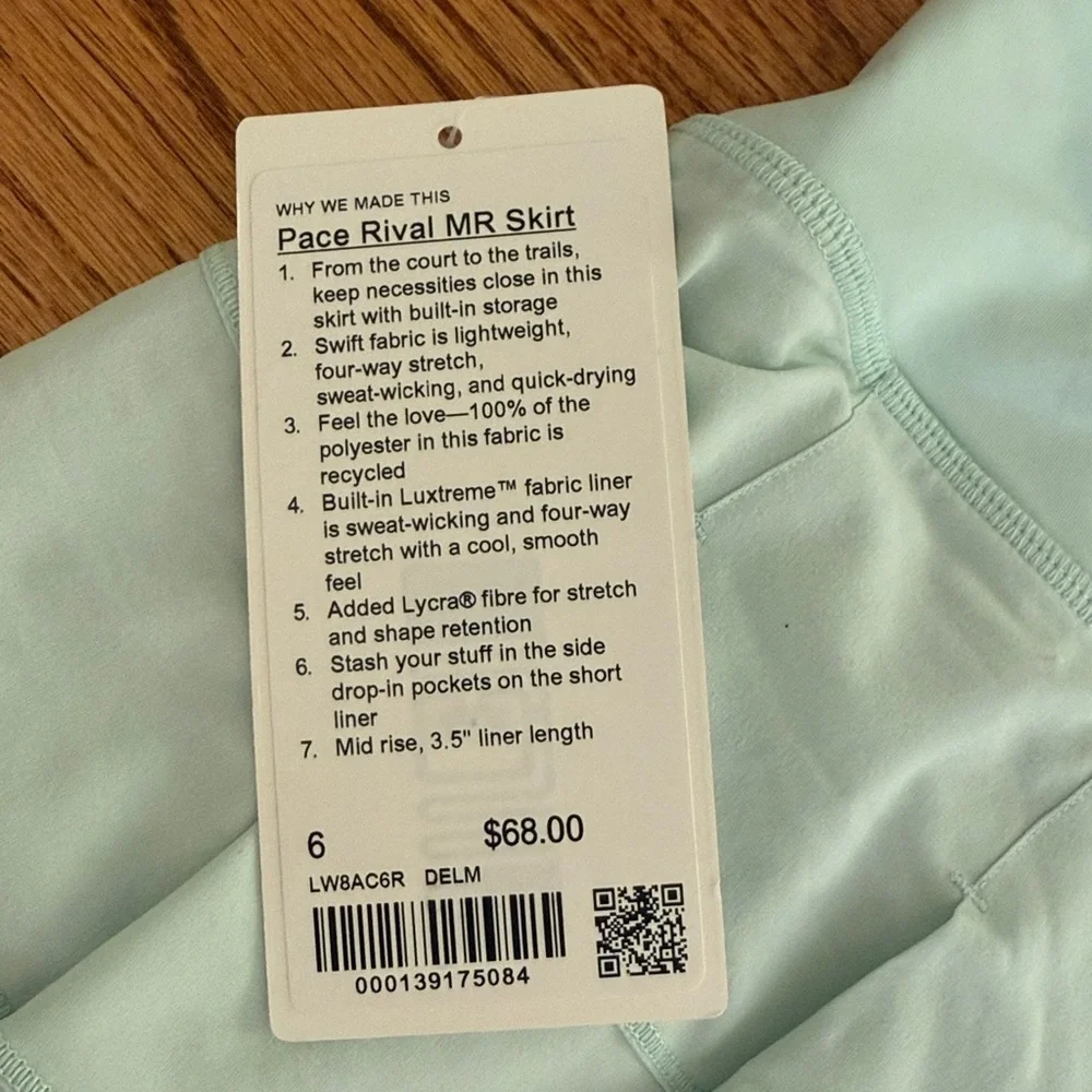 Lululemon Pace Rival MR Skirt in Delicate Mint - Picture 8 of 8